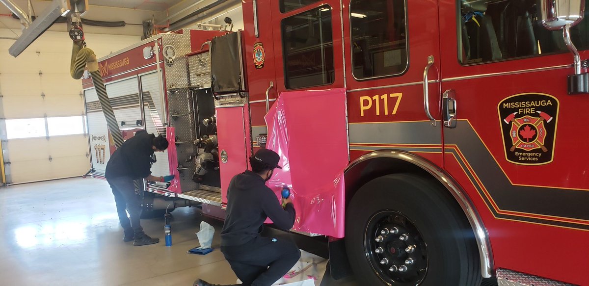 THP_foundation's tweet photo. .@MFFA_Benevolent has been busy getting ready for their 7th Annual Pink Truck Tour presented by Toyotoshi Group Canada. 🚒💙

The tour kicks off this weekend &amp; shirts can now be pre-ordered in advance. Proceeds support @THP_hospital's Cancer Program.

➡️https://t.co/v29ftCqcV4 https://t.co/birkoPq8Qc
