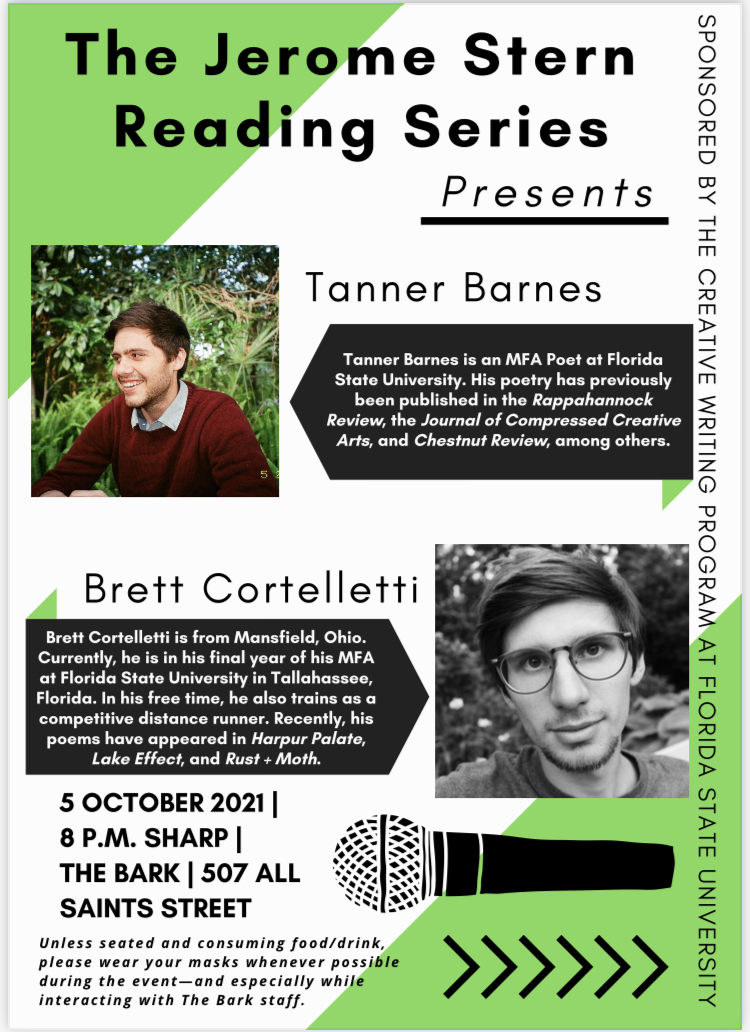 FSU_Writers's tweet photo. Thank you to all who attended Jillian Weise's fabulous screening of A Kim Deal Party! This Tuesday we're hosting poetry readings from Tanner Barnes and Brett Cortelletti! See you there!
https://t.co/62WM441P9v

@BrettThePoett 
@aint_no_cowboy https://t.co/5bHtXOPtsw