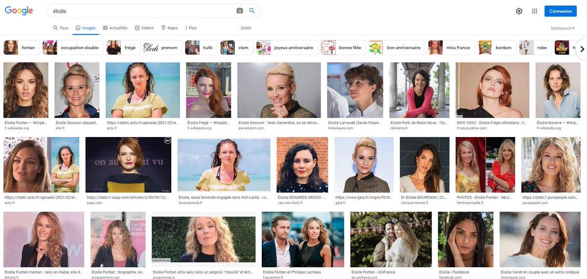 pourquoi toutes les " élodie " sont ravissantes ?
en plus c'est jamais en top des prénoms chaque année!
Même Google est d'accord !
#theArtist