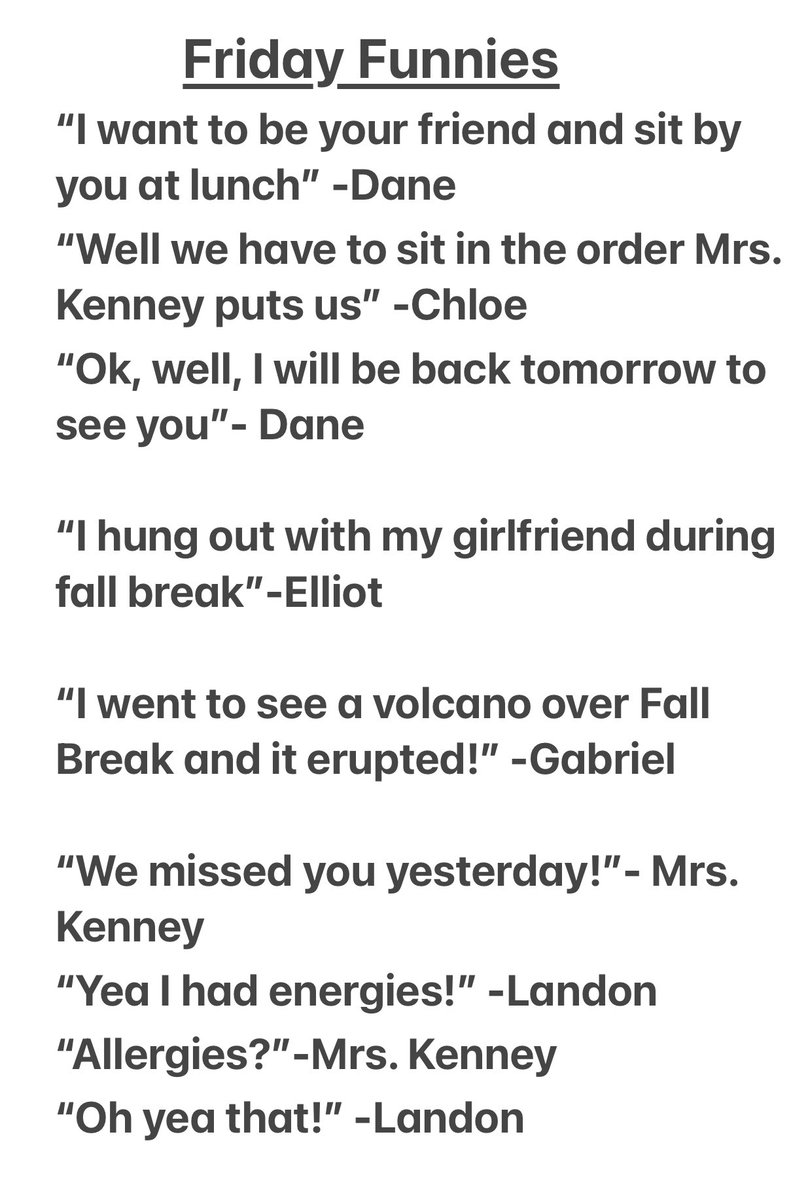 Friday Funnies! This has become a weekly thing, my parents love it! 🤣 #TheBestView #ThriveMoore #FunnyKinders #KidsSayTheDarnestThings <a href="/R_M_Moore_Elem/">R M Moore</a> <a href="/CherokeeSchools/">Cherokee Co. Schools</a>