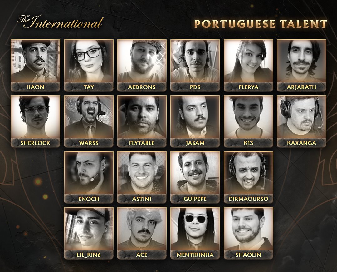 wykrhm's tweet photo. The International 10 will also have an official Portuguese broadcast. Here's your talent list. #TI10 #Dota2 https://t.co/oSp8xl3nFD