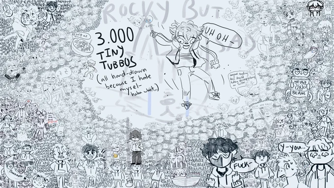 I drew 3000 tiny Tubbos for every reply in the hopes of getting Tubbo to block me on his alt. I present to you: my pain

#tubbofanart also find a funny one and tag yourself hehe 