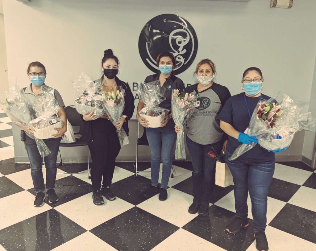Today, we celebrated our INCREDIBLE custodial staff! 💚 We are so thankful to have  such a kind and dedicated team. They are the backbone of our school. #CustodianAppreciationDay <a href="/ZandraAguilar15/">Zandra Aguilar</a> @TeamHISD <a href="/hisd_facilities/">HISD Facilities</a> <a href="/AimsPto/">AIMS PTO</a> <a href="/Mahassen_B/">Mahassen Ballouli</a> <a href="/sarinakeller/">Sarina Keller</a> <a href="/Rolla_Elsaiary/">Rolla Elsaiary</a>