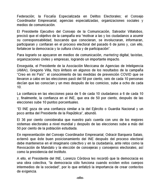 📃#BoletínINE | Importante la comunicación para defender y promover la democracia: <a href="/lorenzocordovav/">Lorenzo Córdova V.</a>.  bit.ly/3iqsqCq