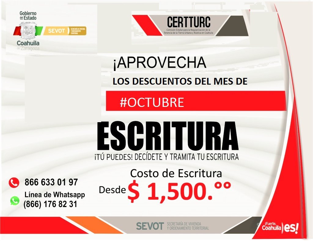 certturccentro's tweet photo. #OctubreMesDeLaEscrituracion 
#AprovechaLosDescuentos
#TeEsperamos https://t.co/hxN788iJFy