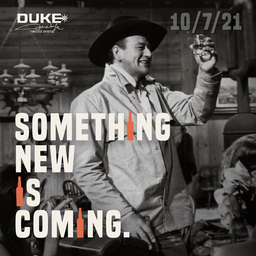 dukespirits's tweet photo. Saddle up, Pilgrim. Duke Timeless Spirits is dropping one of its biggest announcements yet on October 7th. Stay tuned…🥃 
•
Must be 21+ to follow. Do not forward or share this with anyone under 21 years old.
•
•
•
#PSA #Announcement #News #Spirits #Original #Duke #JohnWayne https://t.co/dO88NBKLGQ
