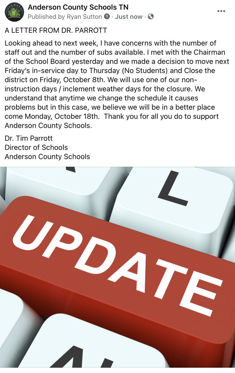 A LETTER TO PARENTS FROM DR. PARROTT --