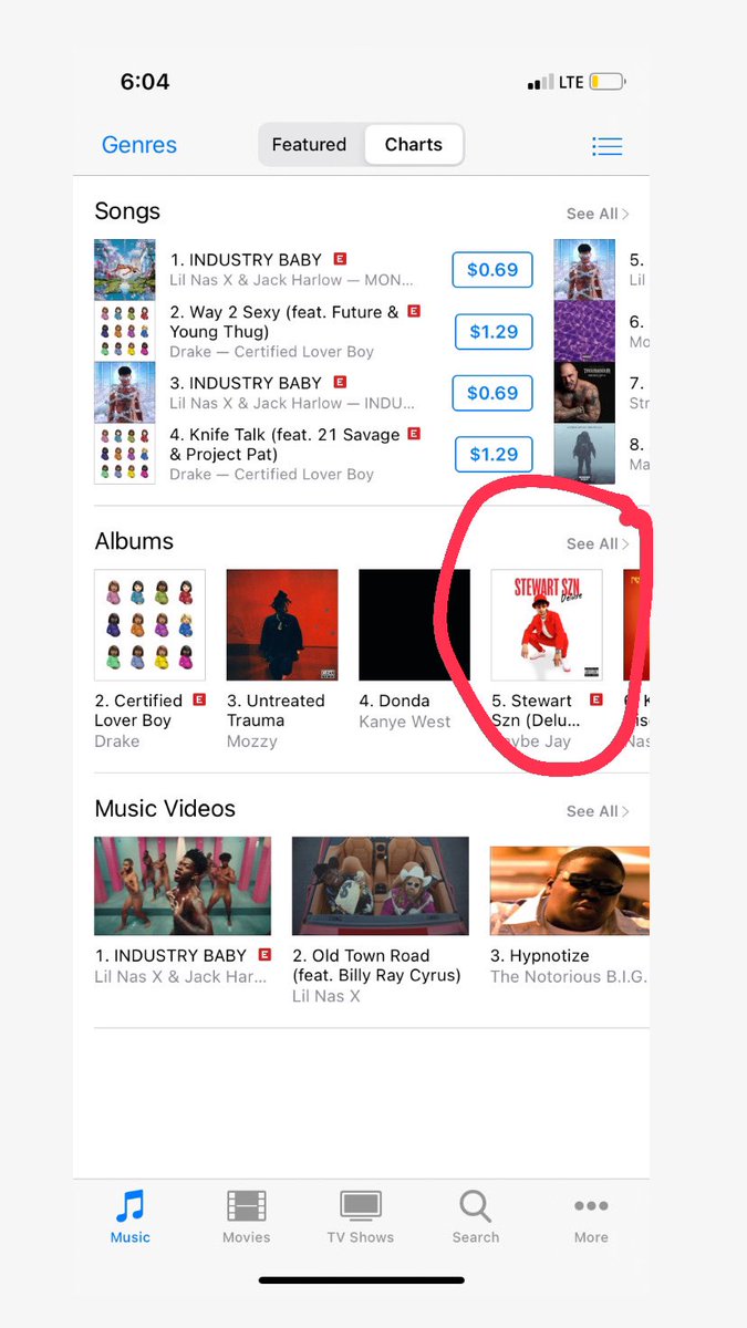 Debuted #5 on the <a href="/iTunes/">iTunes</a> Hip Hop album charts last week. 🔥 <a href="/chartdata/">chart data</a> thank you 🙏