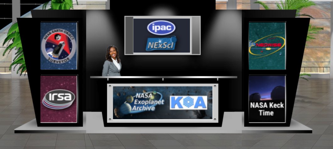 caltechipac's tweet photo. Our booth is ready for the @DPSMeeting!
If you're attending #DPS2021, stop by the IPAC/NExScI booth in the Exhibit Hall for a chat, demo, or to say hi. Our scientists will also be presenting talks and posters and moderating sessions. It's all here: https://t.co/mbPLByh631 #DP53 https://t.co/J9cehK6vr7