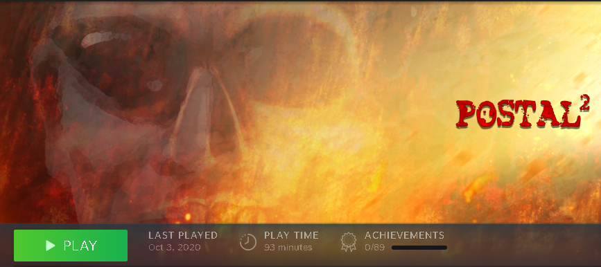 TemmieJunior's tweet photo. my "mom" bought me postal² and i think it's finally time to play the game

i think i never thanked her for giving it to me so will spend a bunch of time getting all of the achievements just for her
(those 93 minutes its nothing actually i never played the actual game) https://t.co/Zm0grCVzQz