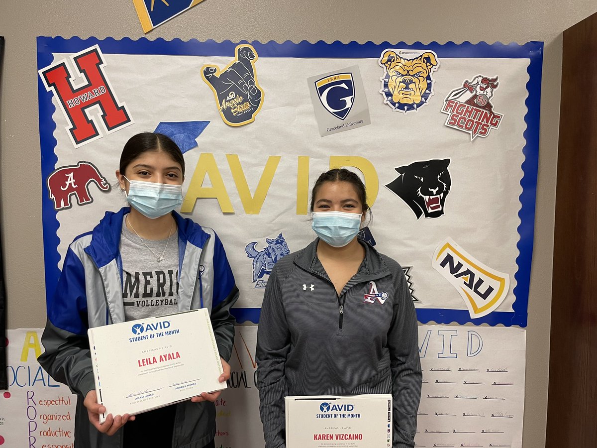 ALares_AHS's tweet photo. Congratulations to our Freshmen AVID students of the month for August and September. Lilia, Julietta, Karen, Leila, Noelly and Ciena. Keep up the great work. You exemplify what it means to be an AVID student. #BlazerNation #AVID #AHSAVID @americashs_avid https://t.co/St3nio9f8L