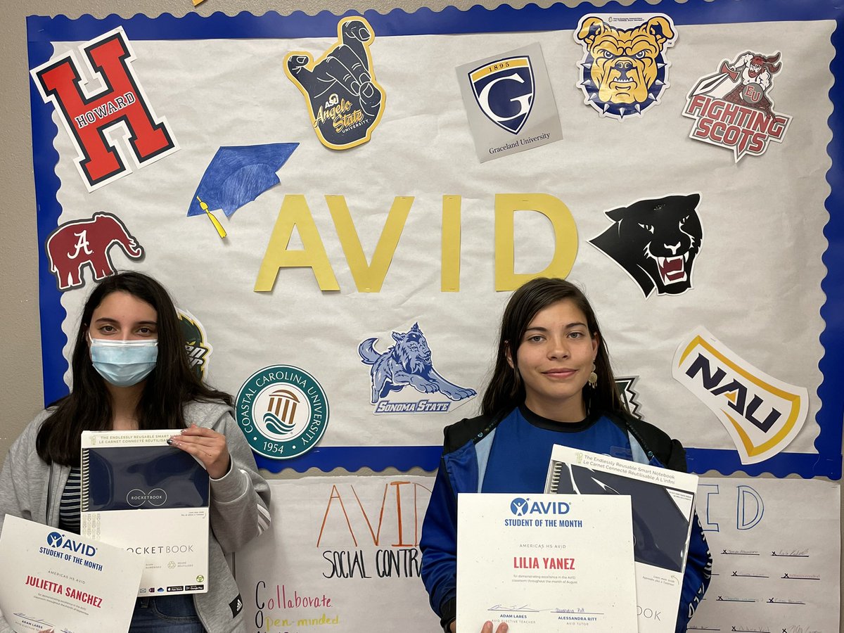 ALares_AHS's tweet photo. Congratulations to our Freshmen AVID students of the month for August and September. Lilia, Julietta, Karen, Leila, Noelly and Ciena. Keep up the great work. You exemplify what it means to be an AVID student. #BlazerNation #AVID #AHSAVID @americashs_avid https://t.co/St3nio9f8L