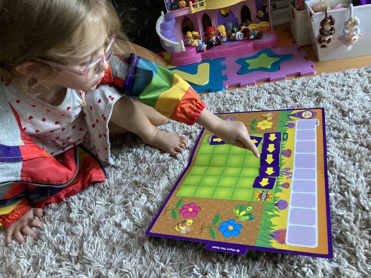 MrsAxelsLibrary's tweet image. Sometimes, I’m also a librarian at home. Checking out some PreK #unpluggedcoding activities from @LakeshoreLM with my guinea pig, I mean, daughter! She found the path all by herself! #preschoolcoders #girlswhocode #lakeshorelearning #LearnToCode