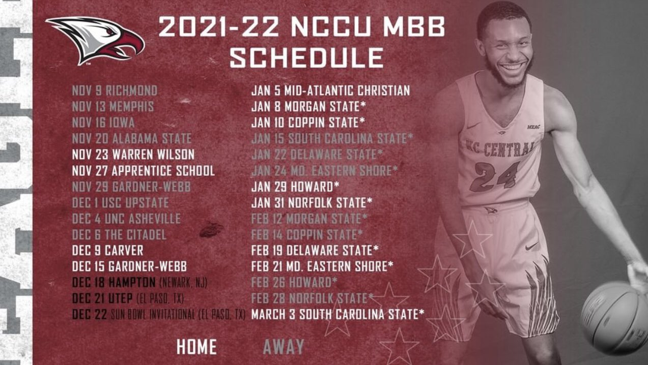 Nccu Men's Basketball On Twitter: "Mark Your Calendars 🗓 Your Eagles Full 2021-2022 Schedule! 🦅🏀 Https://T.co/Ivfijiglp4" / Twitter