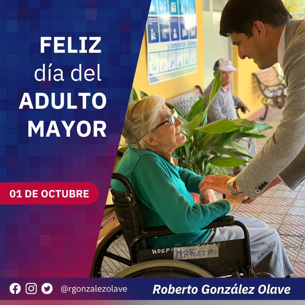 📌En el Día del Adulto Mayor🧓🏻👵🏻, quiero enviar un afectuoso saludo a quienes con sus enseñanzas, amor incondicional, sus valores y por siempre estar a lado de nosotros, nos entregan gran parte de su vida para construir una mejor sociedad. A todos ellos: ¡muchas felicidades! 🥳