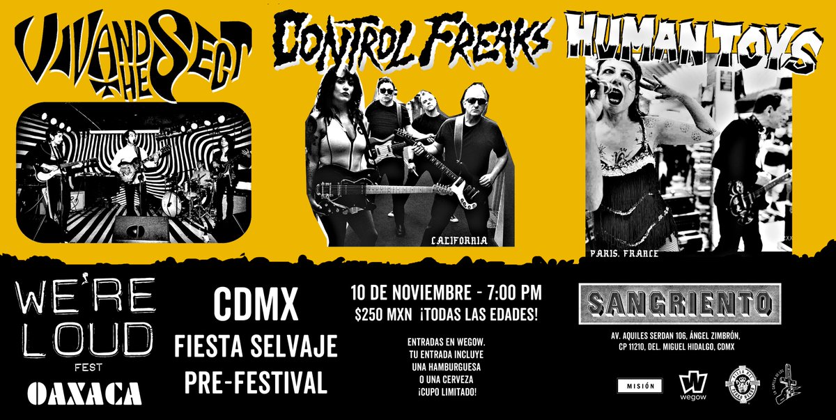 misionmexiko's tweet photo. Estamos de regreso y nos complace anunciar que el 10 de Noviembre en Sangriento les traeremos la Pre-Fiesta oficial del @WERELOUDFEST ¡Todas las edades! Preventas aquí: https://t.co/YQEO7E12OE https://t.co/2fYgYfdpsB