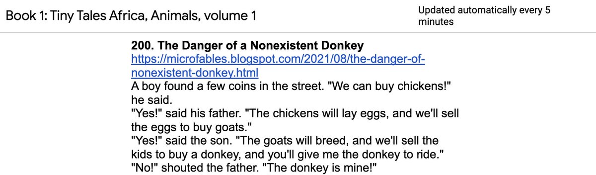 OnlineCrsLady's tweet image. great Friday #WritingDay: I finished the first round of proofreading for Book 1 of African animal tales, and I felt confident enough to put numbers on them, 1 thru 200!
...more proofreading and prep this month, and then: a book in November :-)
docs.google.com/document/d/e/2…
#OpenWriting