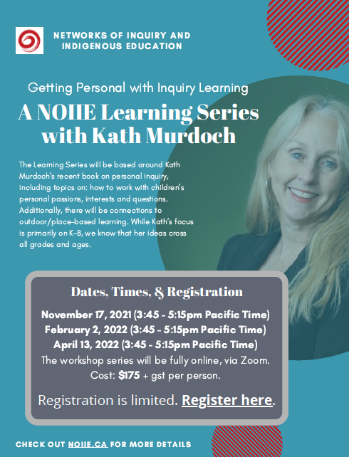 noiie_bc's tweet photo. We are excited to announce our next learning series: Getting Personal with Inquiry Learning! Join @kjinquiry to explore working with children's personal passions, interests &amp; questions.  Space is limited so REGISTER NOW: https://t.co/V5wsvw6fOI https://t.co/ZFQniCE2BW