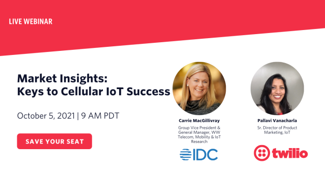 Pallavi2's tweet photo. Did you know that 65% of organizations report paying for overages and unused data for their #cellularIoT deployments? Join me and from @IDC will join #TwilioIoT for a deep dive into market insights https://t.co/RmtTFQiCIT https://t.co/ujcJaMf6eB