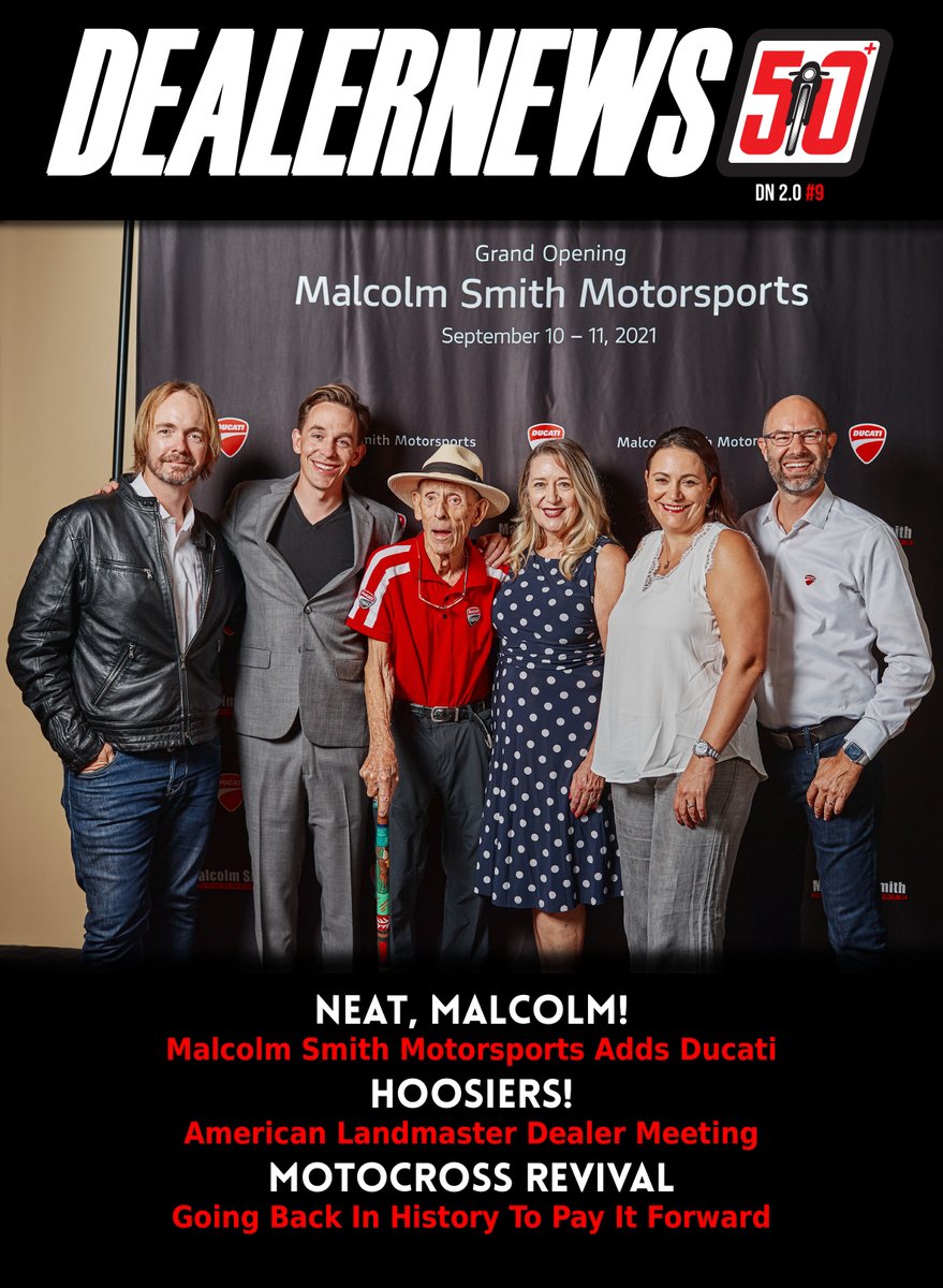 Dealernews's tweet photo. Neat Malcolm! Going back to the past to pay it forward! The latest issue covers Malcolm Smith Motorsports @ducati grand opening on the eve of the @OnAnySunday50th National Film Screenings. Inside we feature Motocross Revival's efforts to raise awareness of depression. #MaxMatters https://t.co/s5CUukQpVt