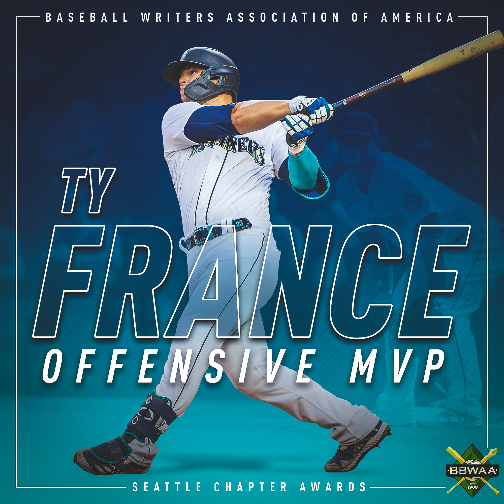 Seattle Mariners on X: A huge round of applause goes out to this year's  @officialBBWAA team award winners: Ty France, Chris Flexen and  @jp_crawford! #SeaUsRise  / X