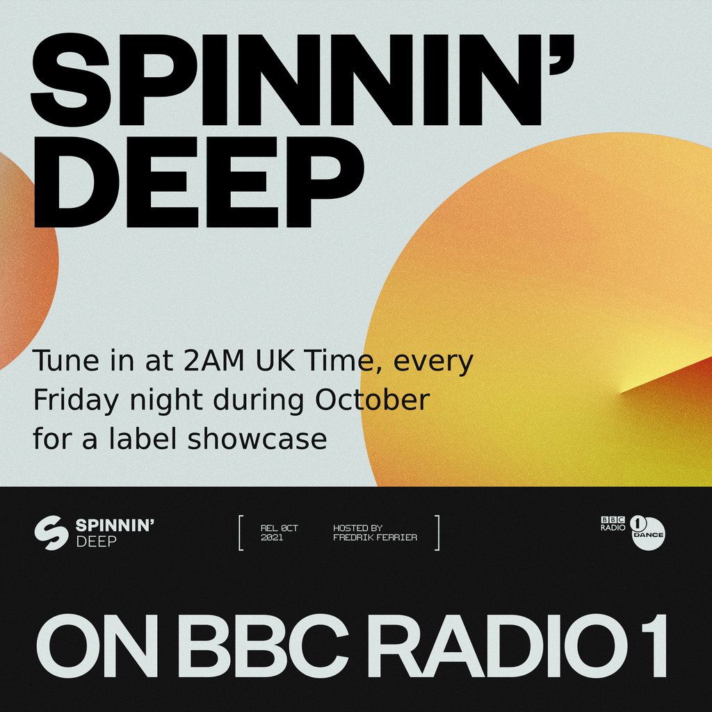 SpinninRecords's tweet photo. . @SpinninDeep is officially taking over @BBCR1! Every Saturday in October, at 2am (UK time) Spinnin' Deep will present its finest talent takes to Radio 1's infamous airwaves.  ​The first guest mix, brought to you by Norway's KREAM!

(night of FRIDAY to SATURDAY) https://t.co/Oh0vaWnD2D
