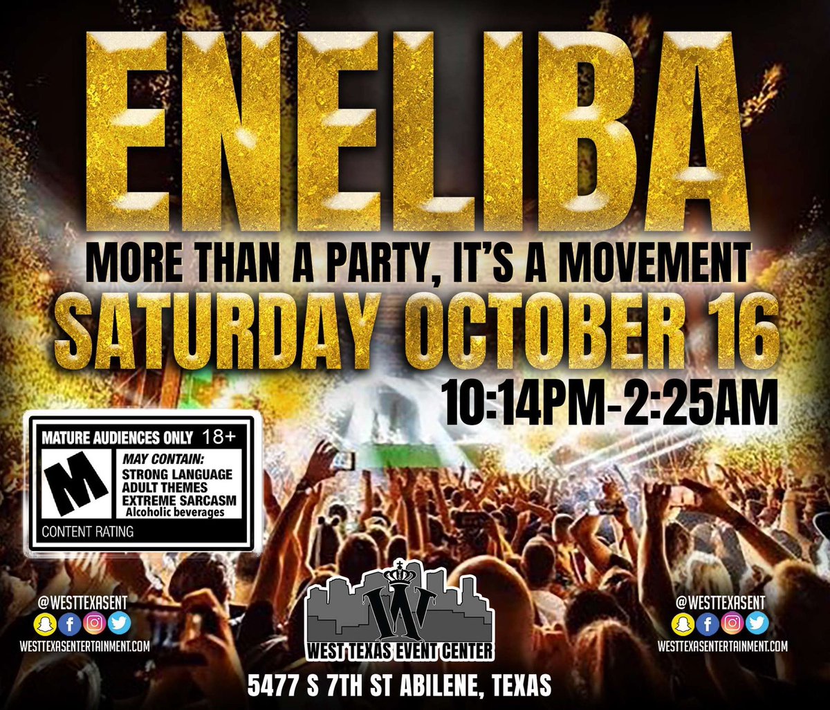 KoConventions's tweet photo. Saturday October 16th Abilene Tx !
⁃BYOB 🍺 
⁃FOOD 🥘 
⁃SPECIAL GUEST  ✨ 
⁃MORE TO BE ANNOUNCED 🔥 
#Eneliba2021 https://t.co/zGnWUo0e1K