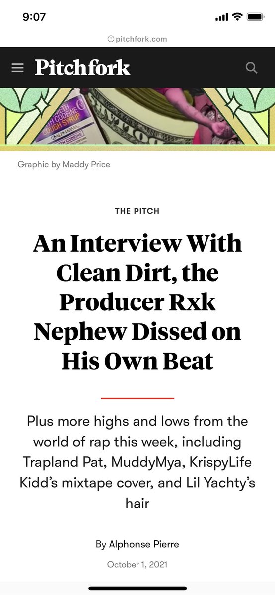 CleanDirt7722's tweet photo. Check out the interview I did with @pitchfork https://t.co/Reb4CxQWKn