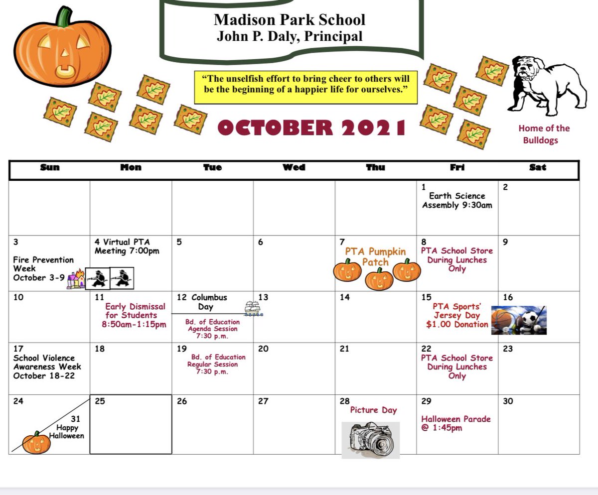 October 2021 calendar