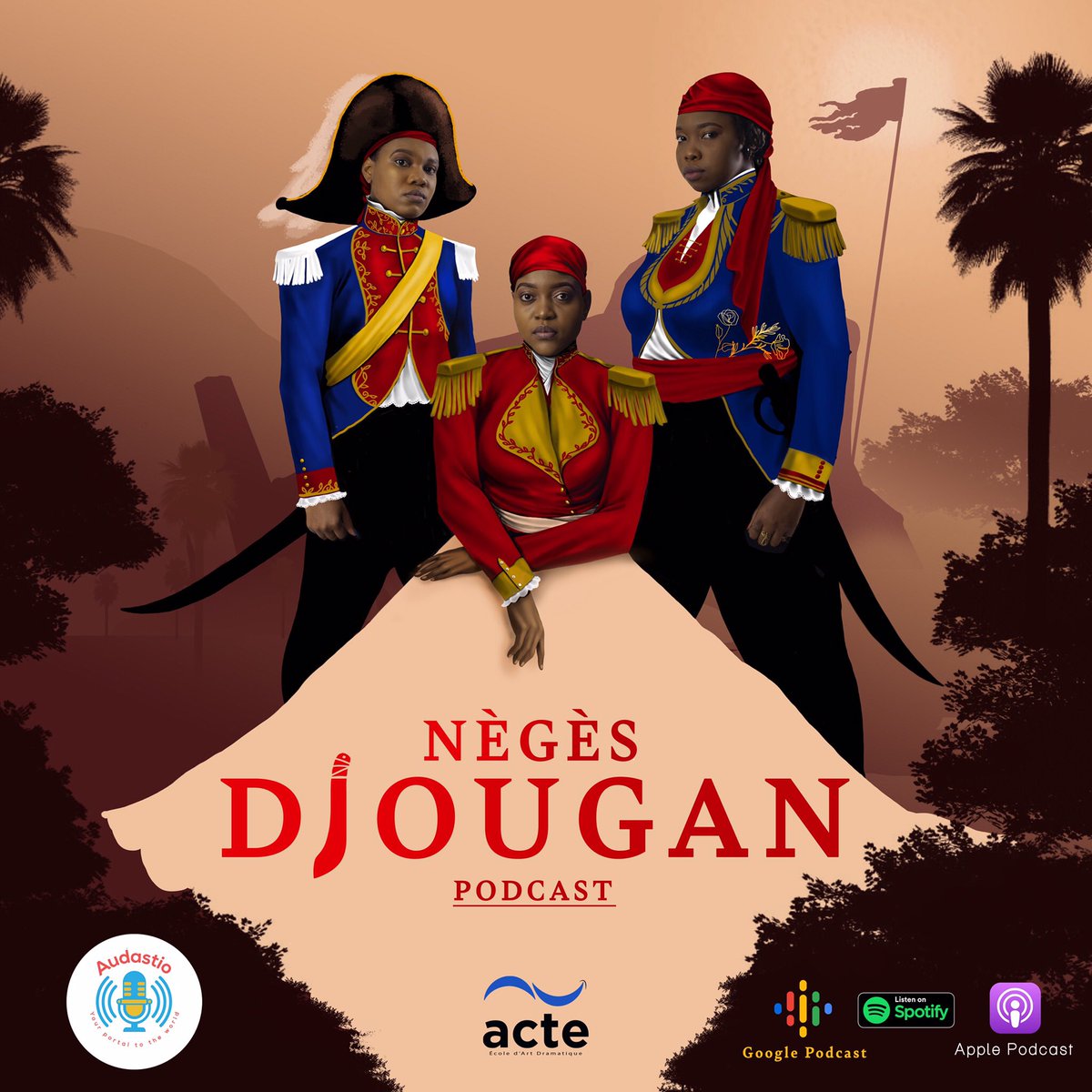 actehaiti's tweet photo. Acte, école d’art dramatique ak Audastio ki se yon estrikti kap pwodui tout kalte « podcast » nan divès lang, ap pote pou nou « Nègès Djougan ». 
1/3 https://t.co/G0dZx60hxC