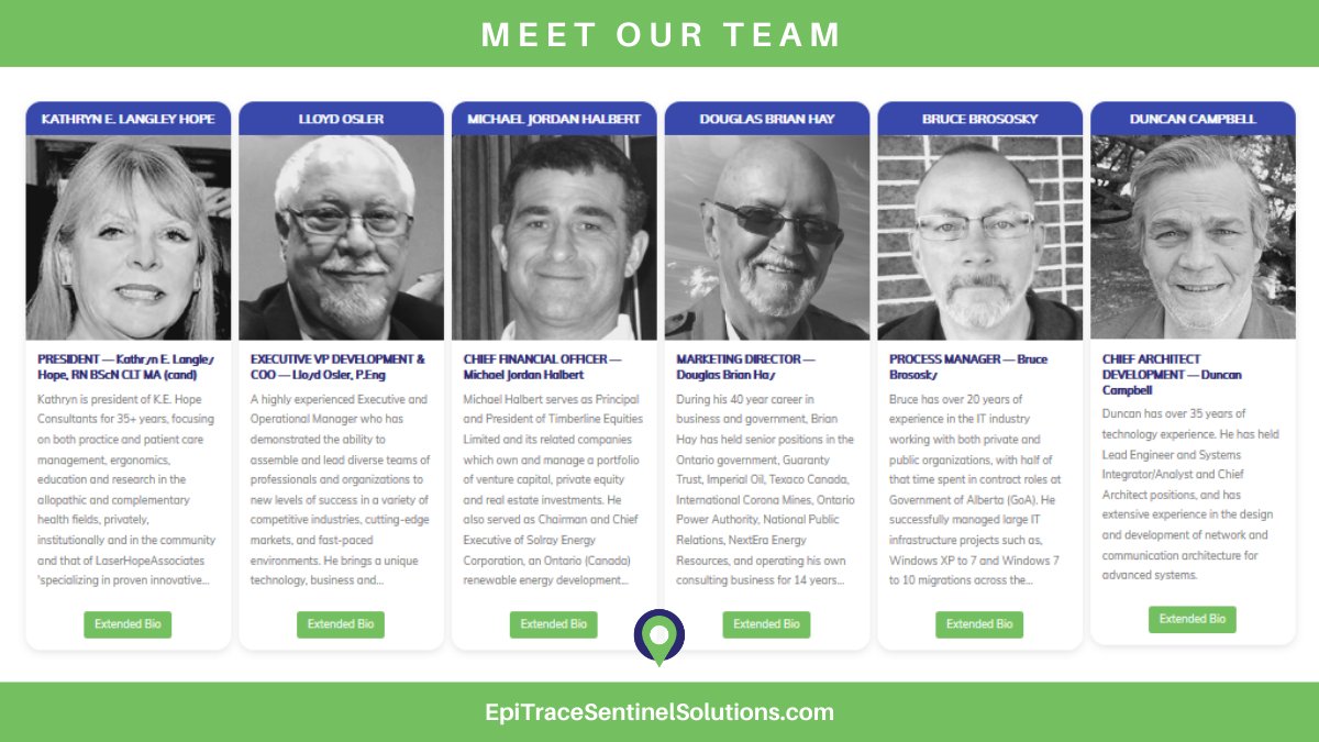 epitracessi's tweet photo. Meet Our Team — extended bios available at https://t.co/d0VD2XjmmF #EpiTraceSentinel #EventsTracing https://t.co/T8pmdaOxm5