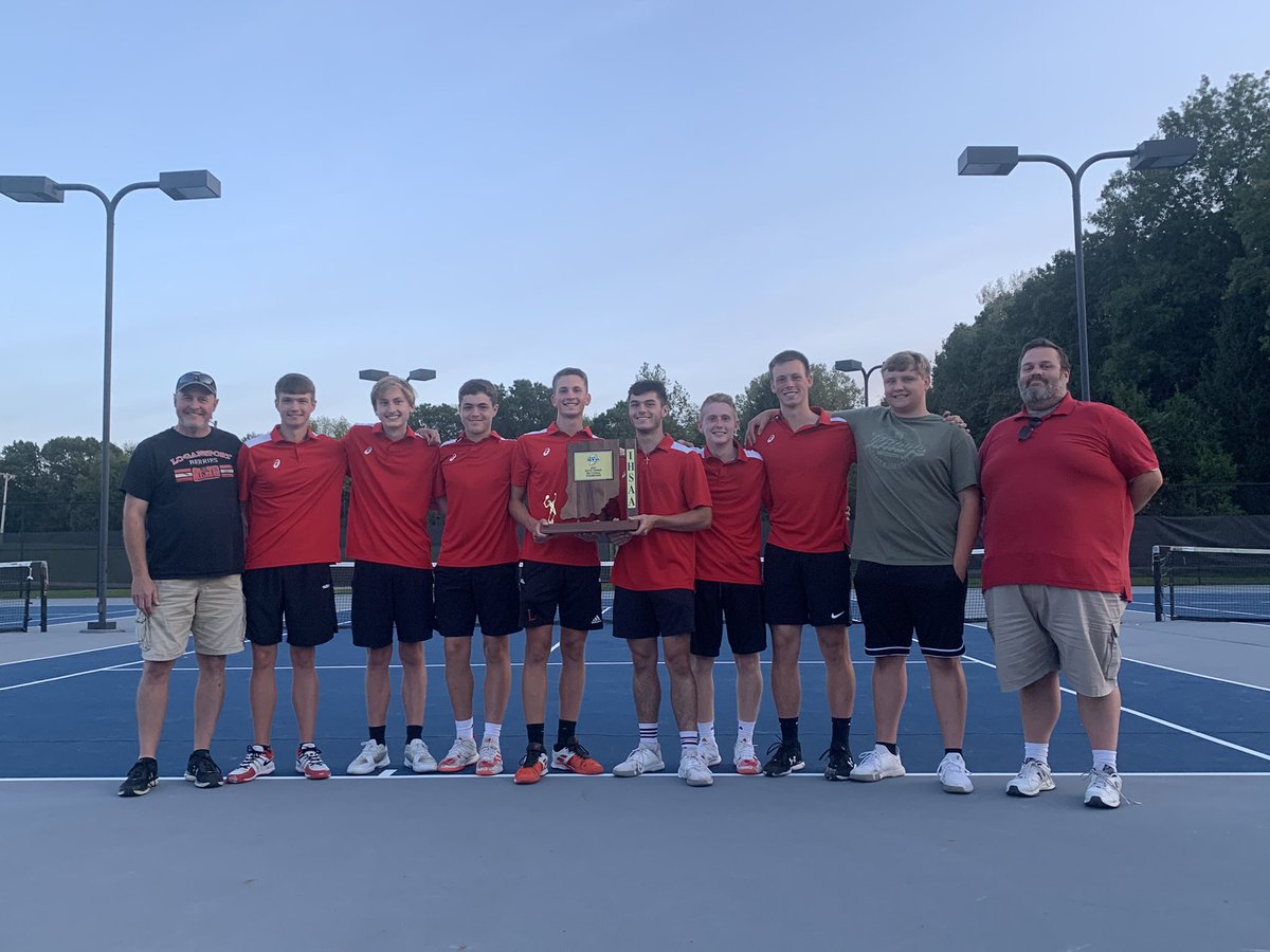 LHSPepClub5's tweet photo. Logan boys tennis win 3-2 over Twin Lakes for the Sectional Championship! 🏆🎾🔴⚫️ @Logan_Tennis 👏👏 https://t.co/yIk8obHE0e