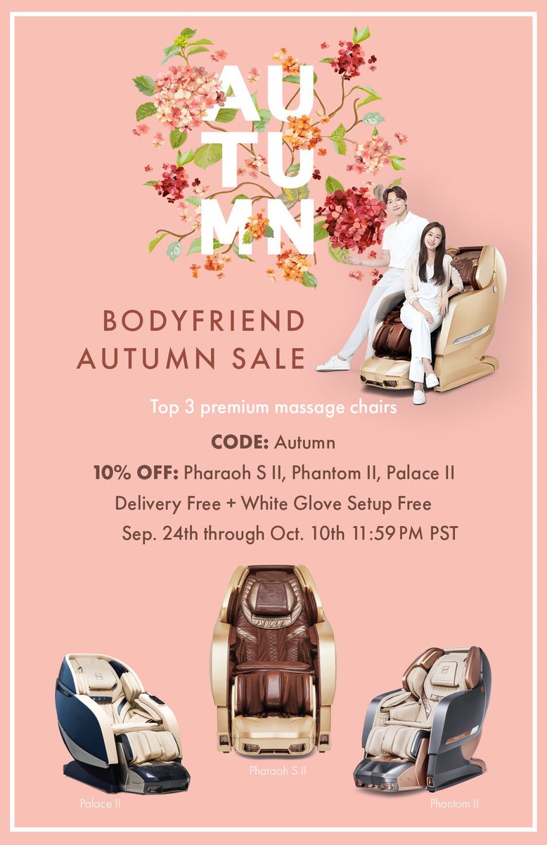 🍂Falling Leaves... Falling Prices! 10% off Top 3 Massage Chairs + FREE Shipping &amp; Installation!(~10/10)