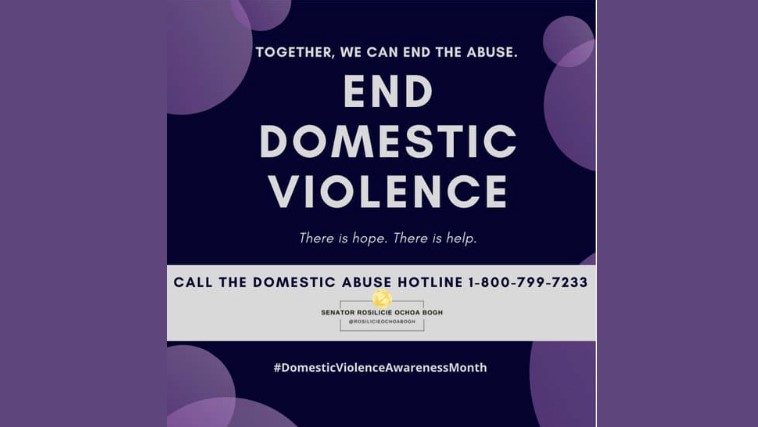 SenOchoaBogh's tweet photo. (1/2)Join me in wearing purple this month in honor of #DomesticViolenceAwarenessMonth and the victims that were and/or are trapped in violent relationships. If you are in a violent relationship, you are not alone. There is help. Call the Domestic Violence Hotline: 1-800-799-7233. https://t.co/d8aLwgxkbc
