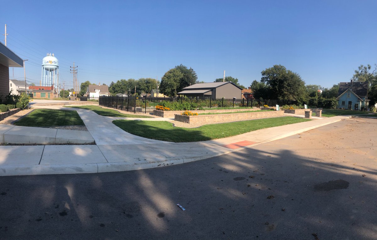 nateloucks's tweet photo. After having the irrigation installed and laying sod the last two weeks, I gave our Brighton Street Green Space its first mow. Here's a comparison of where it is now... https://t.co/SbhUUwtH91