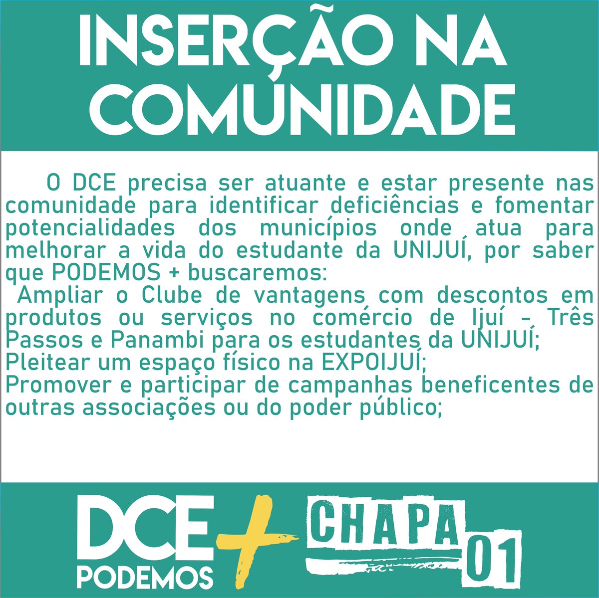 PodemosUnijui's tweet photo. Boa noite galeraaaaa, aqui temos um breve resumo de algumas ações que estão sendo trabalhadas dentro das propostas da chapa. https://t.co/DAlDNjXHWF