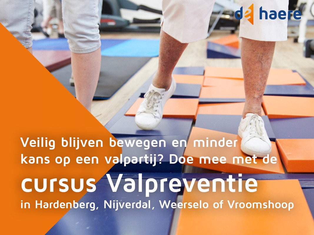 dehaere's tweet image. We gaan weer starten met de cursus valpreventie bij jou en/of u in de buurt. Interesse? Lees hier verder de-haere.nl/evenementen/ve… 
#kominbewegingmetdehaere #nooitteoudomteleren