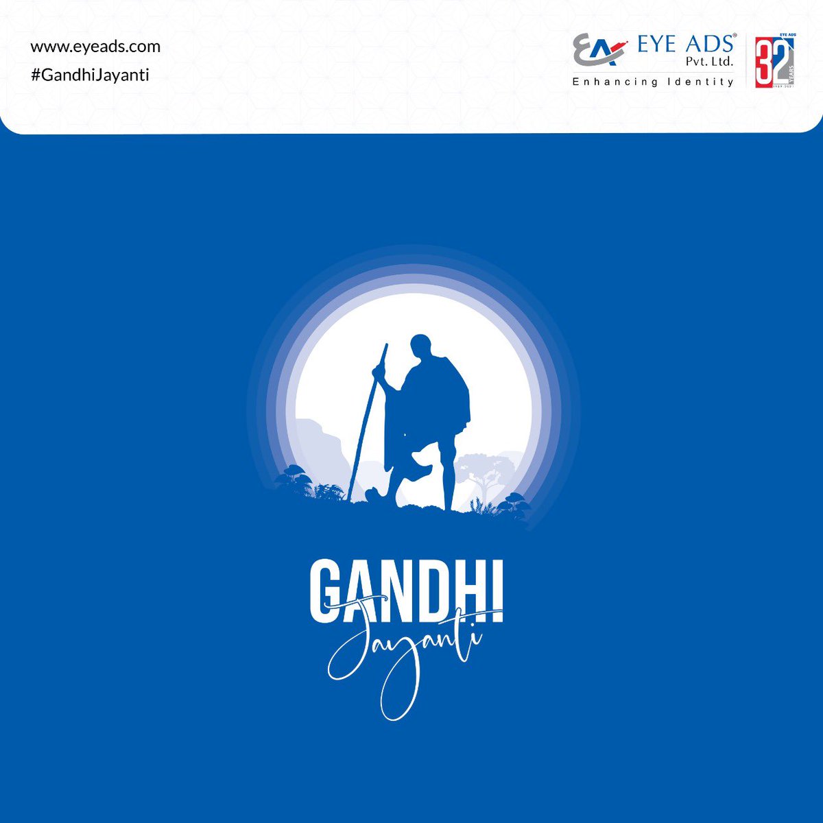 eyeadsofficial's tweet photo. His unwavering spirit, and sacrifice helped India get its freedom. Mahatma Gandhi is a part of our history. Let's pay our tributes to this great soul. Happy Gandhi Jayanti.
#EyeAds #EnhancingIdentity #GandhiJayanthi #Freedom #FatherOfTheNation #India #Inspiration https://t.co/Fq1Ma4QQzy