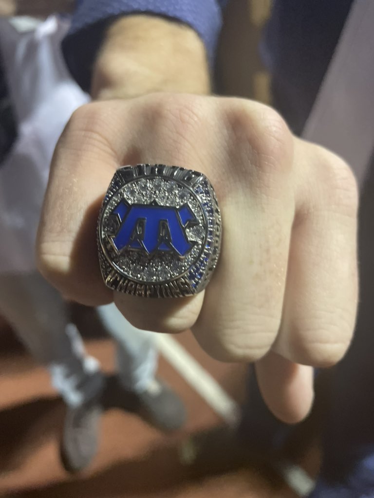 One of tonight’s highlights was presenting <a href="/mesqwildcatBB/">Mesquite Baseball</a> with their championship rings.  That was a fun team to watch.  #Family