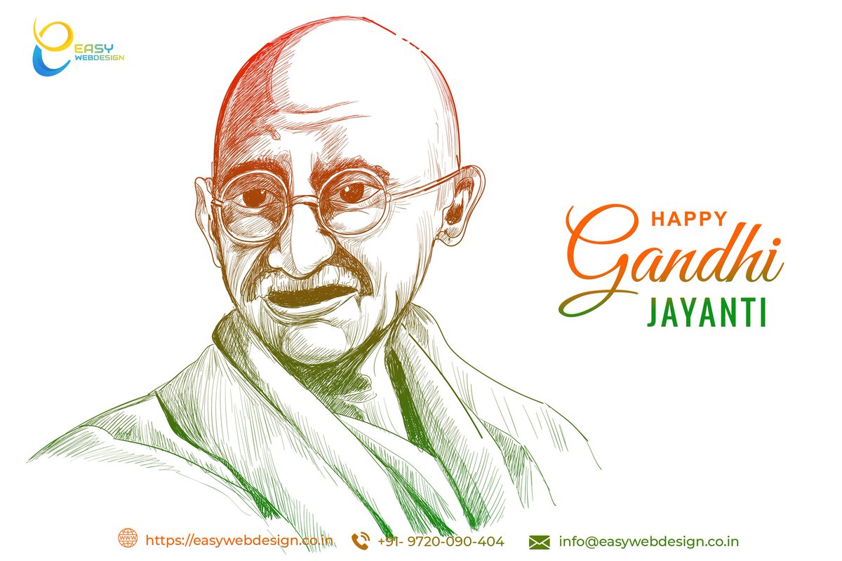 Easywebdesign2's tweet image. Gandhi always taught us to win over our anger and to follow non-violence for a better tomorrow for our nation…. Happy Gandhi Jayanti.#gandhi #jayanti2021 #developpement