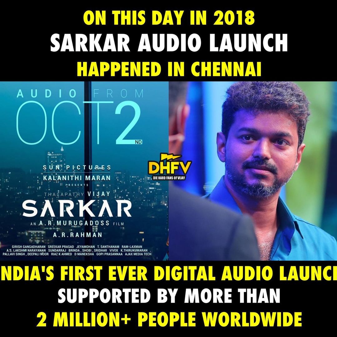 #3YearsOfSarkarAudioLaunch 
ONE OF MEMORABLE AUDIO LAUNCH 😊❤️

#BEAST #Master @actorvijay #Thalapathy66