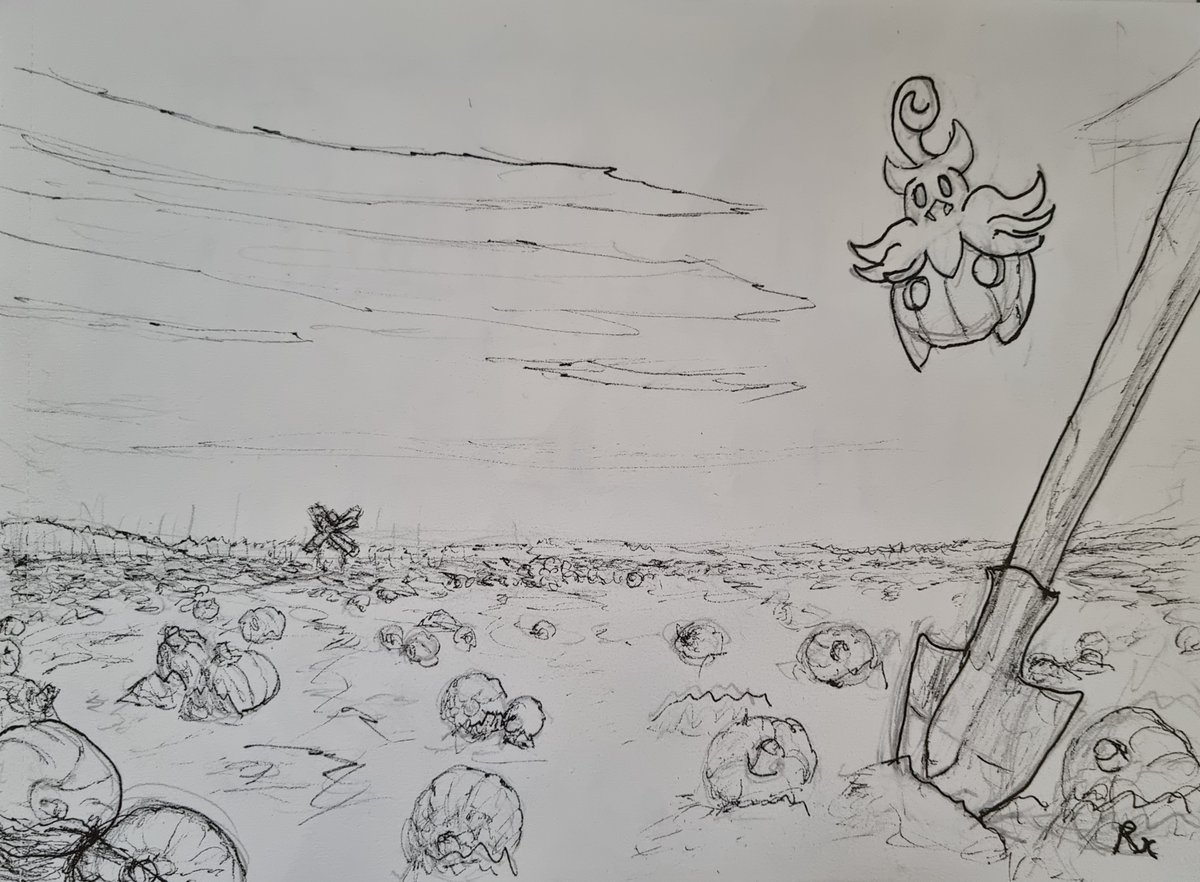 furnoz's tweet photo. Day 1: Pumpkaboo #inktober2021 #inktober2021day1 #poketober #Spookymon #Pumpkaboo #Pitrouille #pokémon #バケッチャ https://t.co/ZO7cCQYMtf