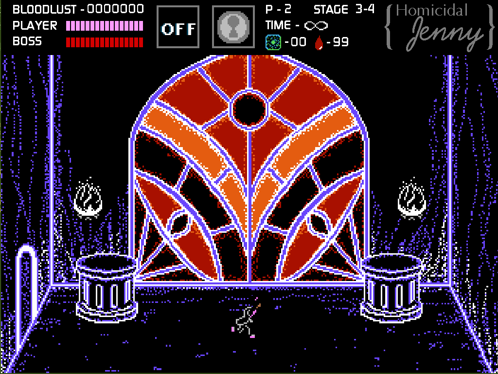 gamedevpixie's tweet photo. A blog update and a new screenshot for Homicidal Jenny! A boss room and the sketch it came from. #gamedev #screenshotsaturday 
https://t.co/bYuQq9o0dH https://t.co/NfgY9IvjlG