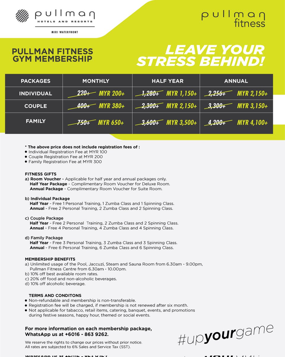 Pullman Kuching - Gym membership promotion for a limited