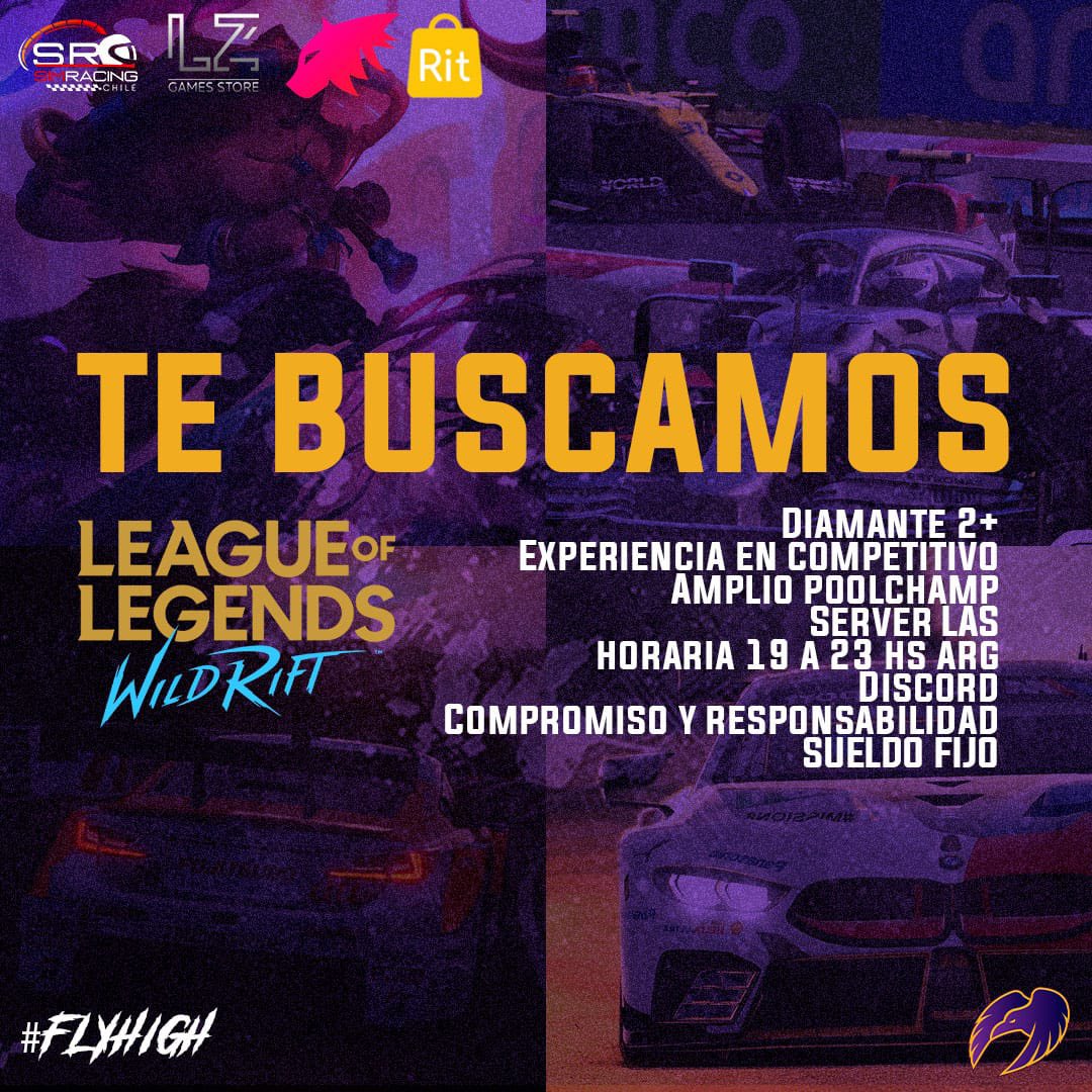 #WildRift 
SE BUSCA PLAYERS!

La organizacion Raven's está buscando jugadores en todos sus roles para team competitivo (se aceptan equipos ya formados)
Server LAS. 
Comunicarse al MD

TENEMOS: Coach, un Analista/Coach Asistente

🔄❤️
@Fichajes_WR <a href="/AyudaFichajes/">Fichajes WildRift</a> <a href="/wildriftLATAM/">League of Legends: Wild Rift LATAM</a>