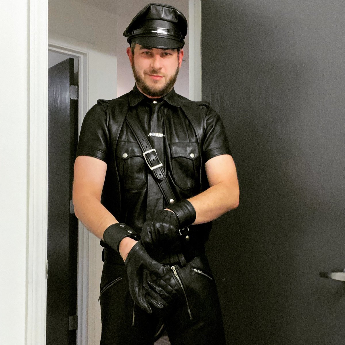 Happy #fullgearfriday, boys. Ready to show support at the Seattle Leather Daddy and Boy contest.