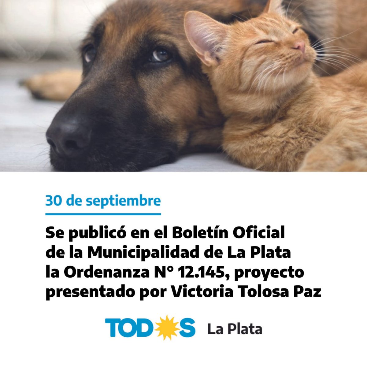 CintiaMansilla_'s tweet photo. Ayer se publicó en el Boletín Oficial de la Municipalidad de La Plata, la Ordenanza N° 12.145, a partir del proyecto que presentó @vtolosapaz y acompañó el Bloque de Concejales del Frente de Tod☀️s en el Concejo Deliberante de nuestra ciudad.
Habro hilo 👇 https://t.co/fEPgSf2xGO