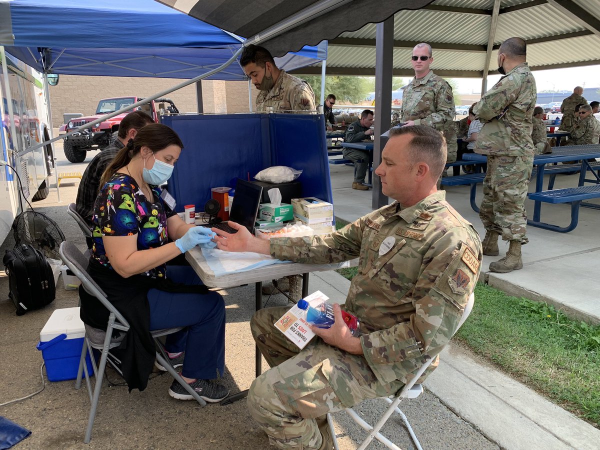 144thFW's tweet photo. Today, 40 Airmen from the 144th Fighter Wing donated blood! Thank you Airmen, Key Volunteers, and the Central California Blood Center for making today’s blood drive a success!

#Join144FW
#teamfresno
@CalGuard 
@AirNatlGuard 
@usairforce https://t.co/0KZm1BQipd