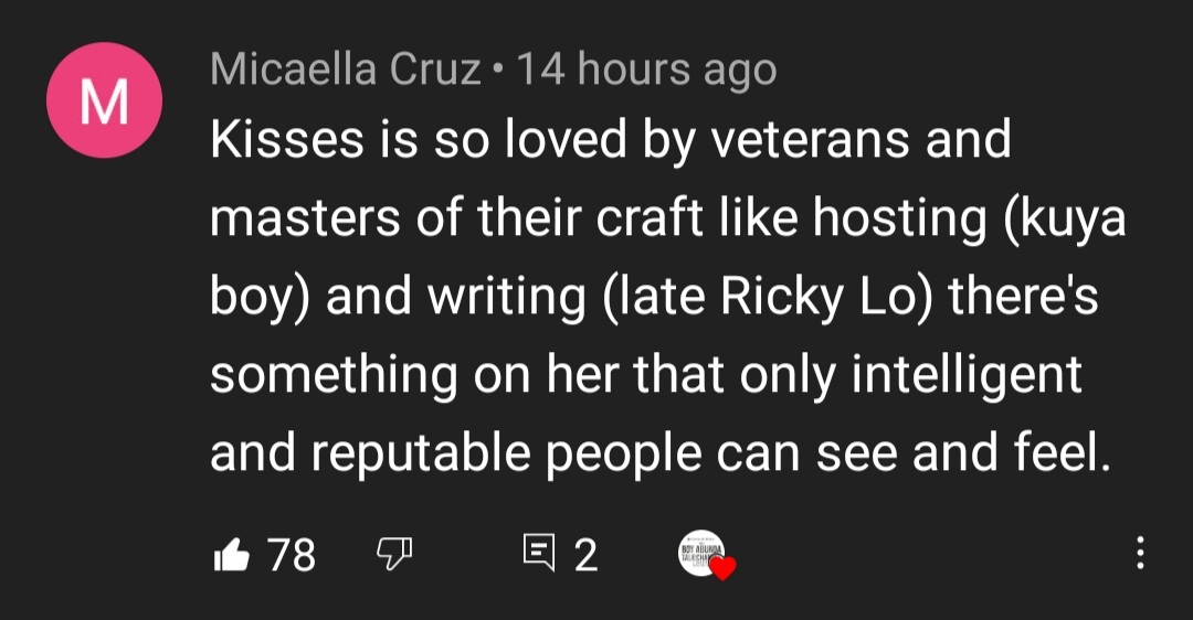 Magpakalat ng magagandang salita from casual viewers! Wag pansinin ang mga ateng nega.

<a href="/KissesDelavin/">Kisses Delavin</a> 

#KissesDelavin
#KISSESInspiresYOUniverse