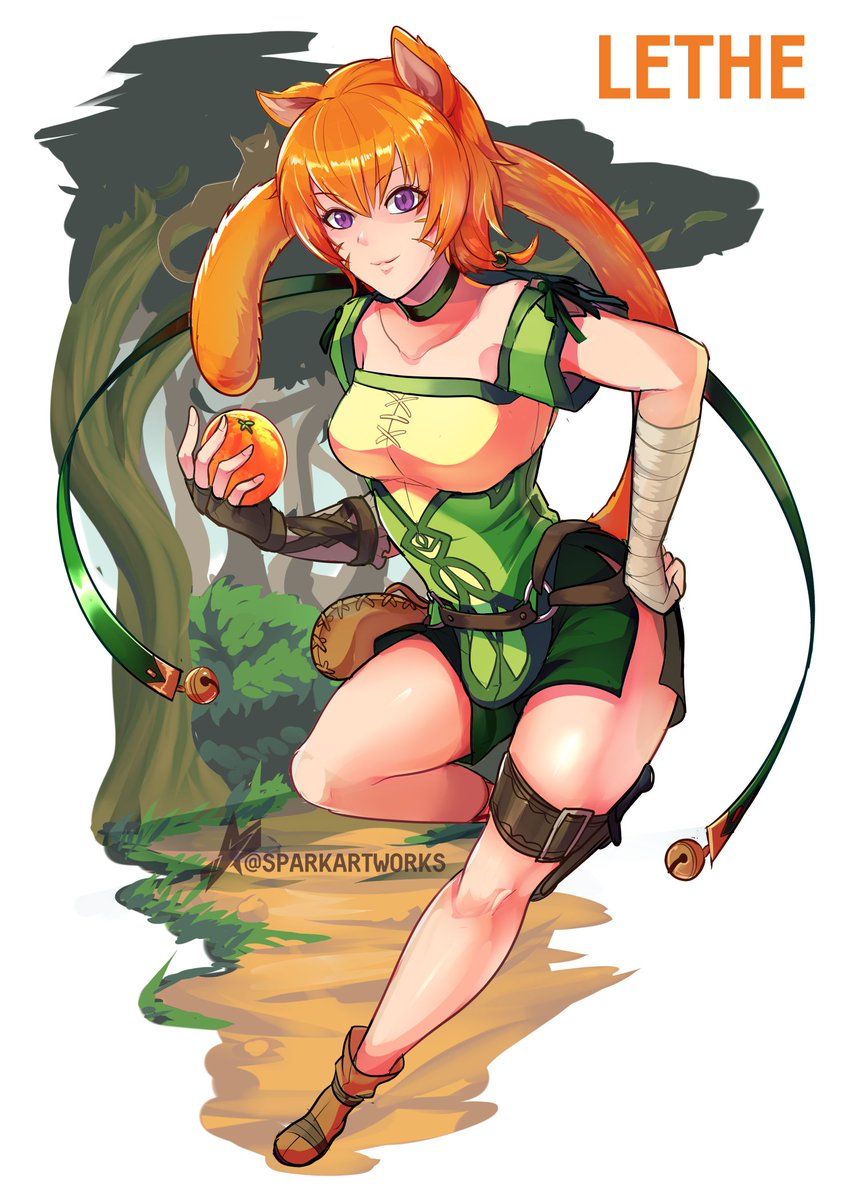 Fullbody commission of Lethe with her orange! #FEH #FireEmblem #FireEmblemPathOfRadiance